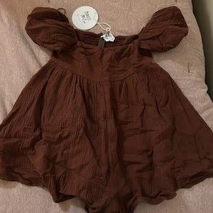 Princess Polly Brown Off-Shoulder Romper